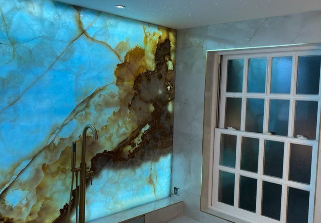 Onyx Feature Wall, Natural Stone Wall, Stone Slab, Feature Wall, Onyx